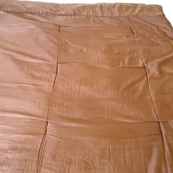 Rare Vintage Queen Wine Burgundy Gold Braid Lily Brown Silk Microsuede Coverlet - Picture 13 of 16